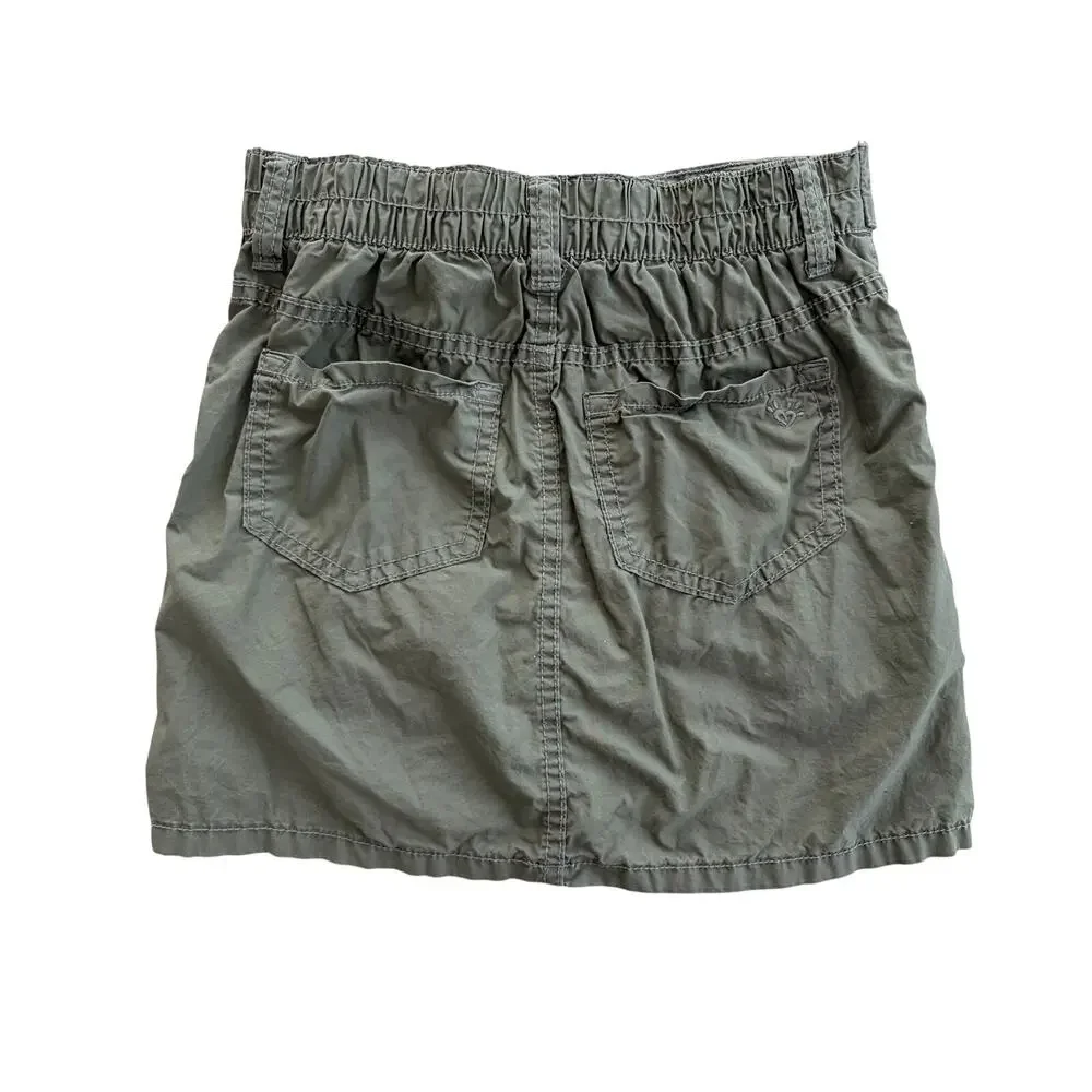 Justice girls cargo skirt size 10 olive green belted ring utility skirt